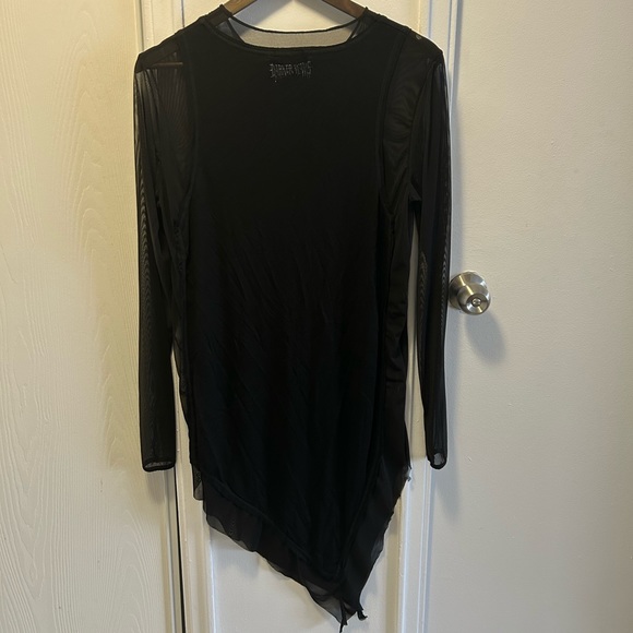 Black mesh asymmetric dress by darker wavs from dolls kill in great condition! - Picture 4 of 4